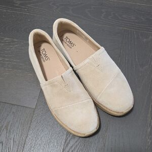 TOMS Light Tan Suede Slip-Ons